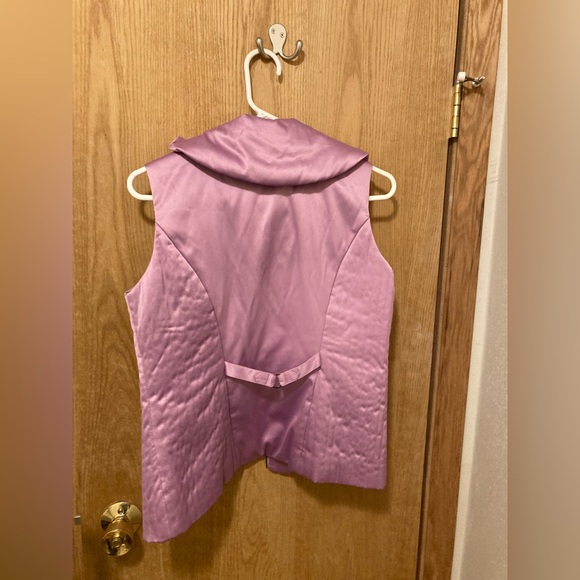 Vintage Y2K JH Collectibles Lavender Silky Quilted Vest Floral Lined Sz S - Picture 3 of 5